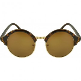 Round Vintage Retro Eyewear Blackwood Fashion Round Sunglasses - Brown Leopard - CX11I0I4GM9 $10.92