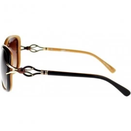 Butterfly Metal Ribbon Jewel Temple Oversized Art Nouveau Butterfly Sunglasses - Brown - CT11NSKXNEB $14.86