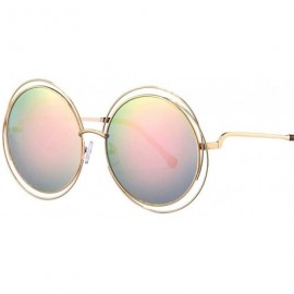 Round Women Oversized Round Sunglasses Vintage Retro Female Sun Glasses For Women Mirror Ladies Sunglass - CQ199C0KUW7 $10.09