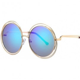 Round Women Oversized Round Sunglasses Vintage Retro Female Sun Glasses For Women Mirror Ladies Sunglass - CQ199C0KUW7 $10.09