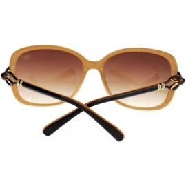 Butterfly Metal Ribbon Jewel Temple Oversized Art Nouveau Butterfly Sunglasses - Brown - CT11NSKXNEB $14.86