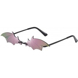 Square Funny Bat Shape Retro Sunglasses Vintage Irregular Unisex Fashion Shades Sunglasses Personality Eyewear - A - C7190NCG...