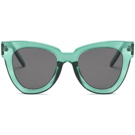 Square Women Lady Retro Cat Eye Sunglasses Designer Square Frame Eyeglass Shades UV Protection (Green+Grey) - Green+Grey - CC...
