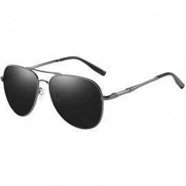 Rectangular Mens Polarized Driving Sunglasses For Mens Women Al-Mg Metal Frame Lightweight Fishing Sports Outdoors - B - CO19...