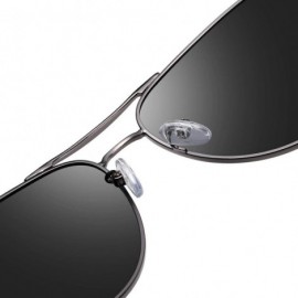 Rectangular Mens Polarized Driving Sunglasses For Mens Women Al-Mg Metal Frame Lightweight Fishing Sports Outdoors - B - CO19...