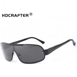 Rimless Fashion Retro Biker Fishing Polarized Sunglasses for Men - Black - C518ZSKMRIQ $26.91