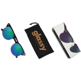 Wayfarer Morrison Half Rim Sunglasses - Black/Green - C717YAO3W4G $21.57