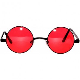 Round Set of 3 Pairs Round Retro Vintage Circle Sunglasses Colored Metal Frame Small model 43 mm - 43_red_org_blk - CK180R5RW...