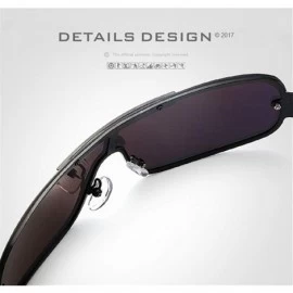 Rimless Fashion Retro Biker Fishing Polarized Sunglasses for Men - Black - C518ZSKMRIQ $26.91