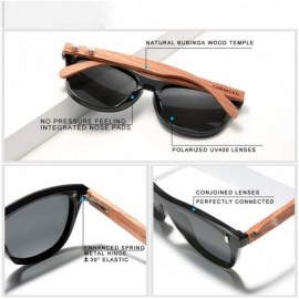 Oval Wood Sunglasses Vintage Polarized Men's Natural Wooden Eyewear Accessories - Green Bubinga Wood - CD194O6L994 $30.61