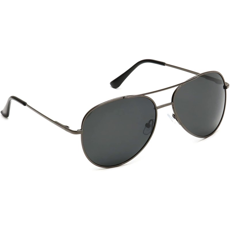 Aviator Polarized Aviator Sunglasses Many Colors - Gun Metal/Black - 01 - C71834D99KN $14.89