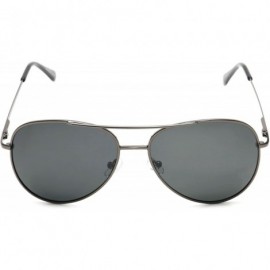 Aviator Polarized Aviator Sunglasses Many Colors - Gun Metal/Black - 01 - C71834D99KN $14.89