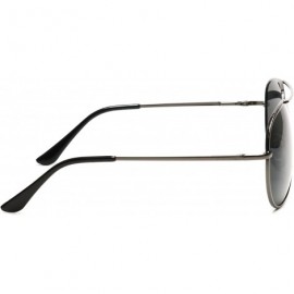 Aviator Polarized Aviator Sunglasses Many Colors - Gun Metal/Black - 01 - C71834D99KN $14.89