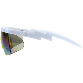 Goggle 80's Goggle Sunglasses Oversized Half Rim Ski Fashion Multicolor Lens - White Yellow - CJ18E52XLNW $14.41