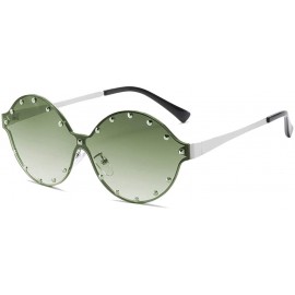 Round Classic Oval Rivet Sunglasses for Women Studded Eyeglasses UV400 Protection WS074 - CC190HOTTTQ $18.17