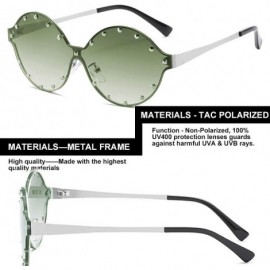 Round Classic Oval Rivet Sunglasses for Women Studded Eyeglasses UV400 Protection WS074 - CC190HOTTTQ $8.96