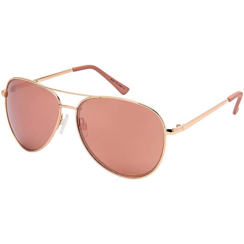 Aviator Aviator Sunglasses 2019 New Classic Design Premium Style Pink Mirror Lens w/Free Pouch and Cleaning Cloth - C318OE3WC...