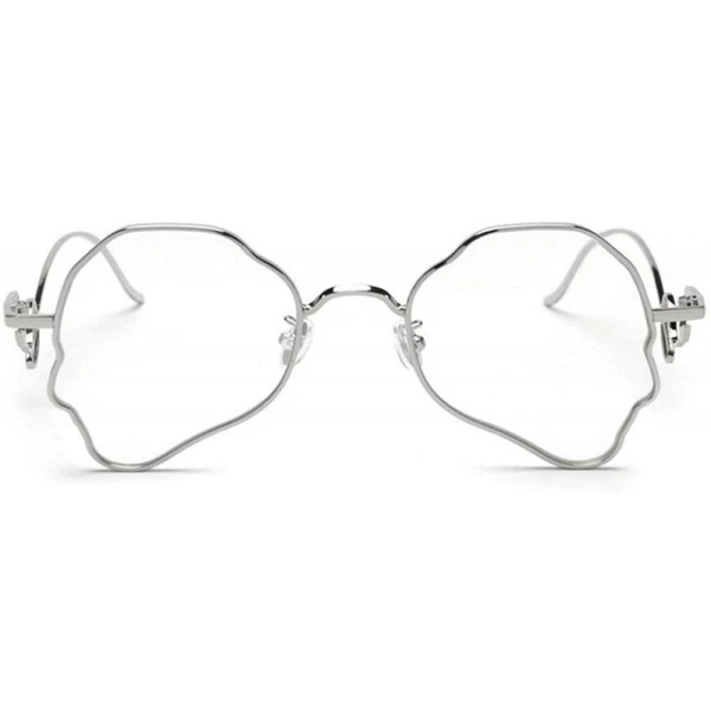 Oval Chic Women Brand Design Irregular Oval Transparent Party Sunglasses - Silver&clear - CM18LNQGX42 $25.17