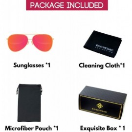 Aviator Aviator Sunglasses 2019 New Classic Design Premium Style Pink Mirror Lens w/Free Pouch and Cleaning Cloth - C318OE3WC...