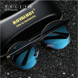 Sport Mens Polarized Sunglasses Oval Alloy Frame for Driving UV400 Protection - Silver - C818XXOQGTO $14.03