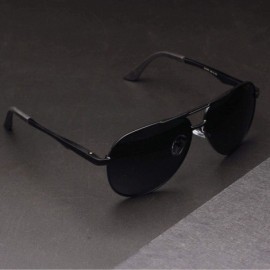 Goggle Aviator Polarized Military Sunglasses - Black - CX18QZ7MTRQ $36.17