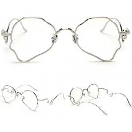 Oval Chic Women Brand Design Irregular Oval Transparent Party Sunglasses - Silver&clear - CM18LNQGX42 $25.17