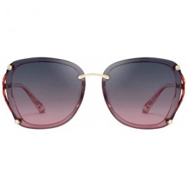 Oversized Womens Fashion Oversize Diamond Decoration Metal Carved Sunglasses for Women 406 - Pink - C218R3XHZYO $19.69