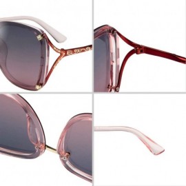 Oversized Womens Fashion Oversize Diamond Decoration Metal Carved Sunglasses for Women 406 - Pink - C218R3XHZYO $19.69