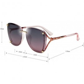 Oversized Womens Fashion Oversize Diamond Decoration Metal Carved Sunglasses for Women 406 - Pink - C218R3XHZYO $19.69