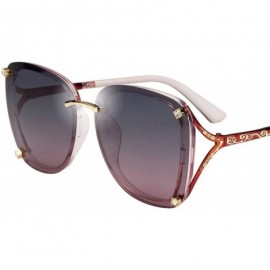 Oversized Womens Fashion Oversize Diamond Decoration Metal Carved Sunglasses for Women 406 - Pink - C218R3XHZYO $19.69
