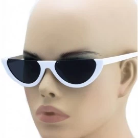 Semi-rimless HOT Flat Top Semi-lunar Semi Rimless Street Snap Sunglasses Fashion Eyewear - White - C311HWM4PX9 $18.90