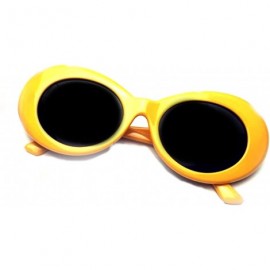 Sport Clout Sunglasses Thick Goggles Oval Frame Retro Style Bold Round Lens - Orange - C81896QXOEG $18.29