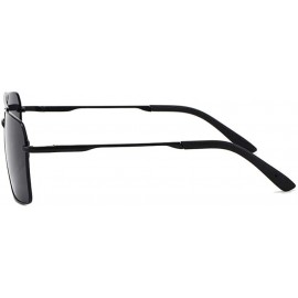 Oval Sunglasses men fashion metal frame fishing sunglasses square drive - Silver Frame White Mercury - CA190N4C0CR $32.46