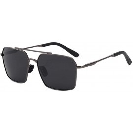 Oval Sunglasses men fashion metal frame fishing sunglasses square drive - Silver Frame White Mercury - CA190N4C0CR $32.46