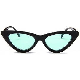 Goggle Cat Eye Sunglasses Vintage Mod Style Retro Sunglasses - Black Green - CW18CMNC6K7 $15.34