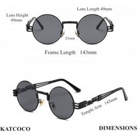 Oval Hippie Sunglasses WITH CASE Retro Classic Circle Lens Round Sunglasses Steampunk Colored - CI192RHUTMU $15.37