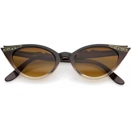 Wrap 50s Vintage Cat Eye Sunglasses for Womens with Rhinestones Pinup Girl Clothing Rockabilly Accessories - CL11IGHTQ83 $19.03