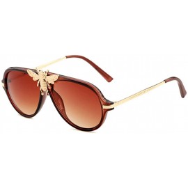 Oval Women Vintage Sunglasses Oversized Resin lens Sun glasses UV400 - Brown - CO18N7QOUR0 $11.10