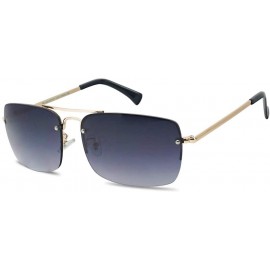 Square Classic Gradient Readers Strength Sunglasses - Gold Frame - Black Gradient - C018U35IC75 $18.10