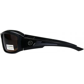 Sport Polarized Futuristic Aerodynamic Warp Sport Mens Sunglasses - Black Gunmetal Brown - C718GELLRI4 $9.40