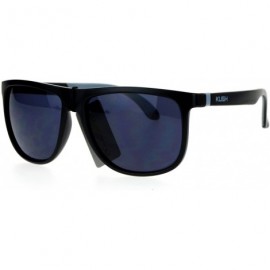 Wayfarer Matte Soft Rubber Arm Thin Plastic Horned Mens Sunglasses - Grey - CX12DST6CIZ $13.84