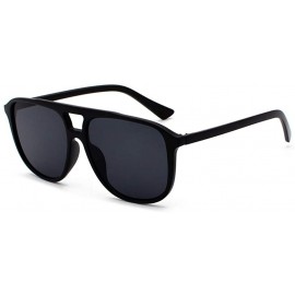 Oval Polarized UV Protection Sunglasses for Men Women Full rim frame Square Plastic Lens and Frame Sunglass - Black - C619037...