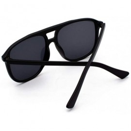 Oval Polarized UV Protection Sunglasses for Men Women Full rim frame Square Plastic Lens and Frame Sunglass - Black - C619037...