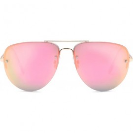 Sport Womens Oversized Aviator Sunglasses - Mirror Pink Lens on Gold Frame - CR182K09RZO $20.61