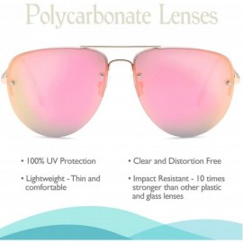Sport Womens Oversized Aviator Sunglasses - Mirror Pink Lens on Gold Frame - CR182K09RZO $7.91