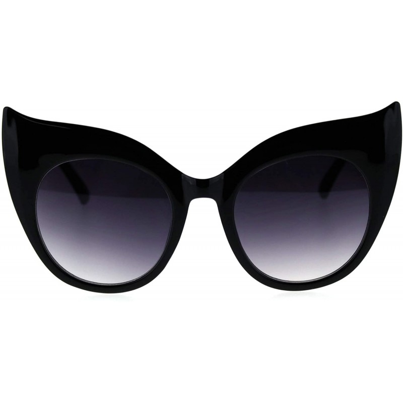 Cat Eye Womens Bat Shape Large Butterfly Cat Eye Plastic Sunglasses - Black Gradient Black - C018SYOE6GO $14.60
