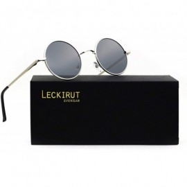 Sport Women Men Small Retro Lennon Inspired Style Polarized Sunglasses Mirrored Lens Circle Glasses - CV18282KENN $8.95