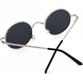 Sport Women Men Small Retro Lennon Inspired Style Polarized Sunglasses Mirrored Lens Circle Glasses - CV18282KENN $8.95