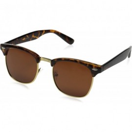 Semi-rimless Half Frame Semi-Rimless Horn Rimmed Sunglasses - Tortoise-gold / Brown - C51210BH7PP $25.35