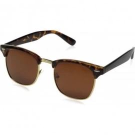 Semi-rimless Half Frame Semi-Rimless Horn Rimmed Sunglasses - Tortoise-gold / Brown - C51210BH7PP $21.82
